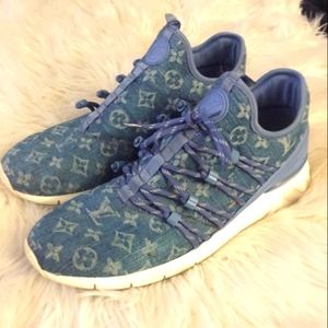 Louis Vuitton Blue Denim Fastlane Sneakers Size 7 1/2
